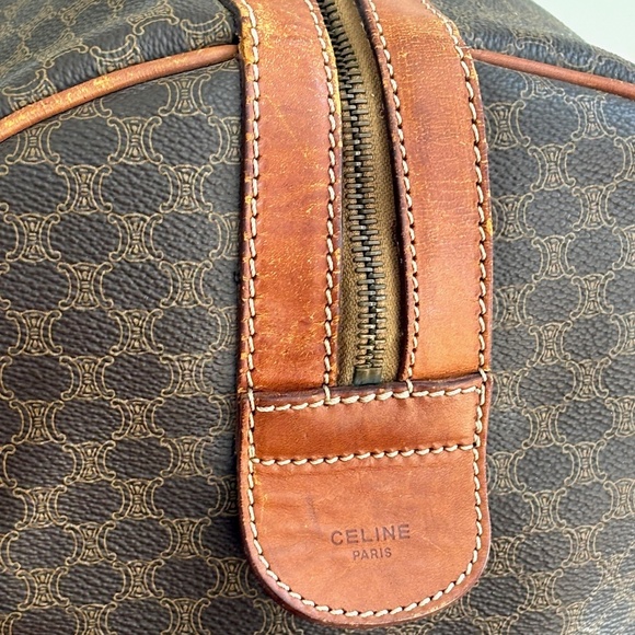 Celine Vintage Brown Macadam Duffle Bag - Medium Size (Authentic) - Picture 5 of 16